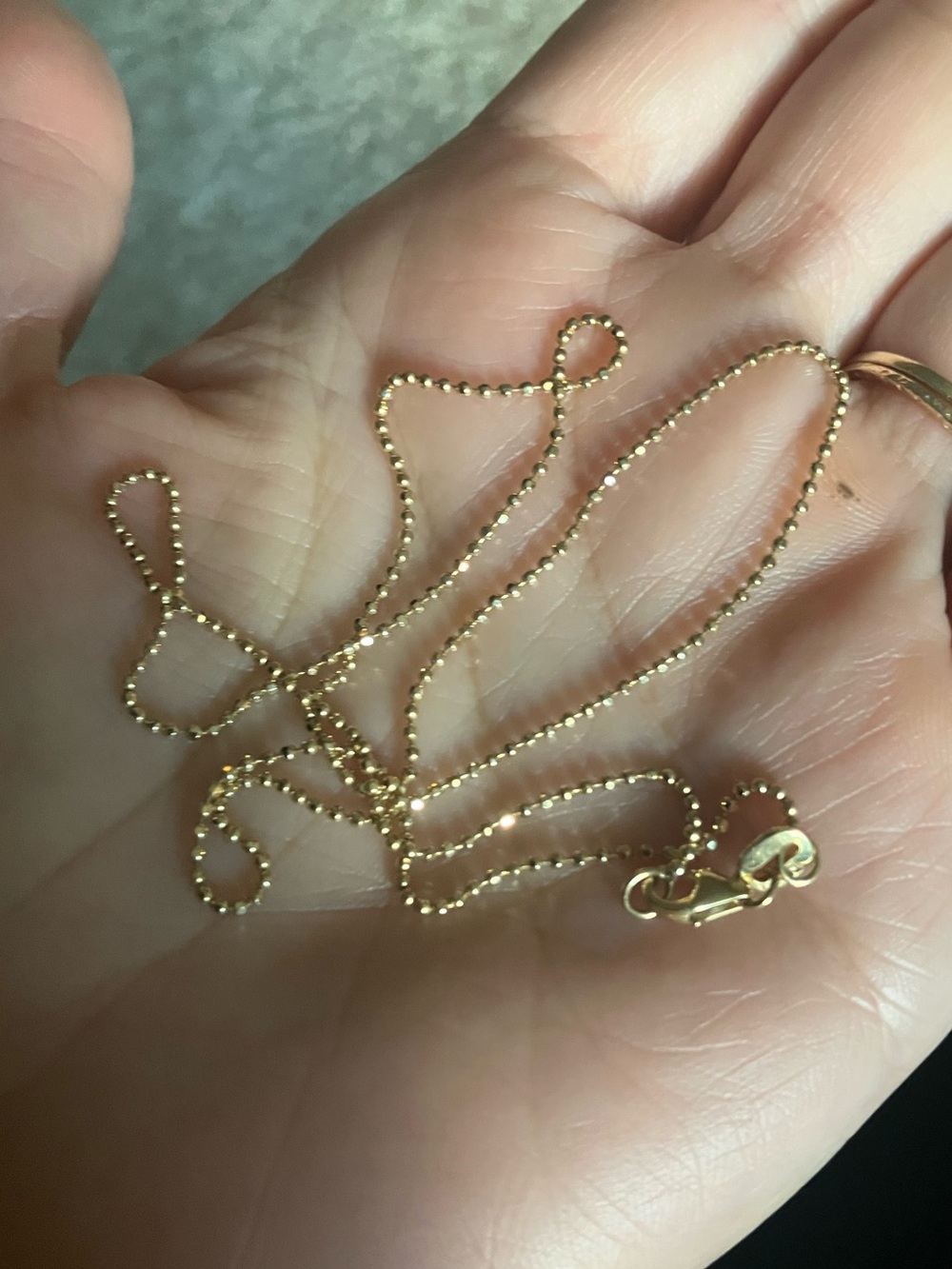 1.2mm Diamond Cut Ball Chain in 14k Yellow Gold